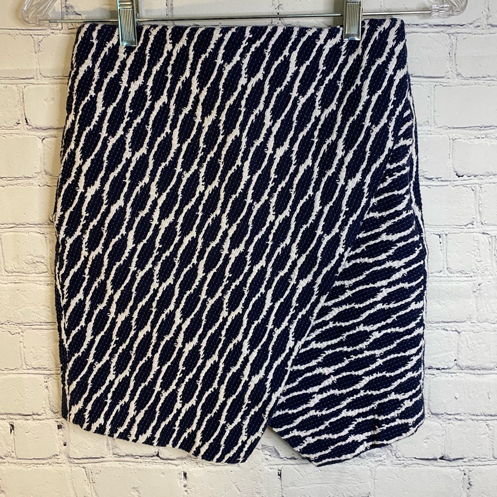 Loft petite. Blue and white layered skirt in XXSP